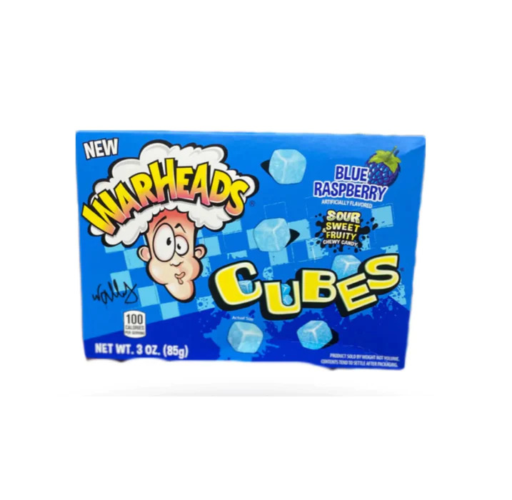 Warheads Blue Raspberry Cubes Theatre 85 g