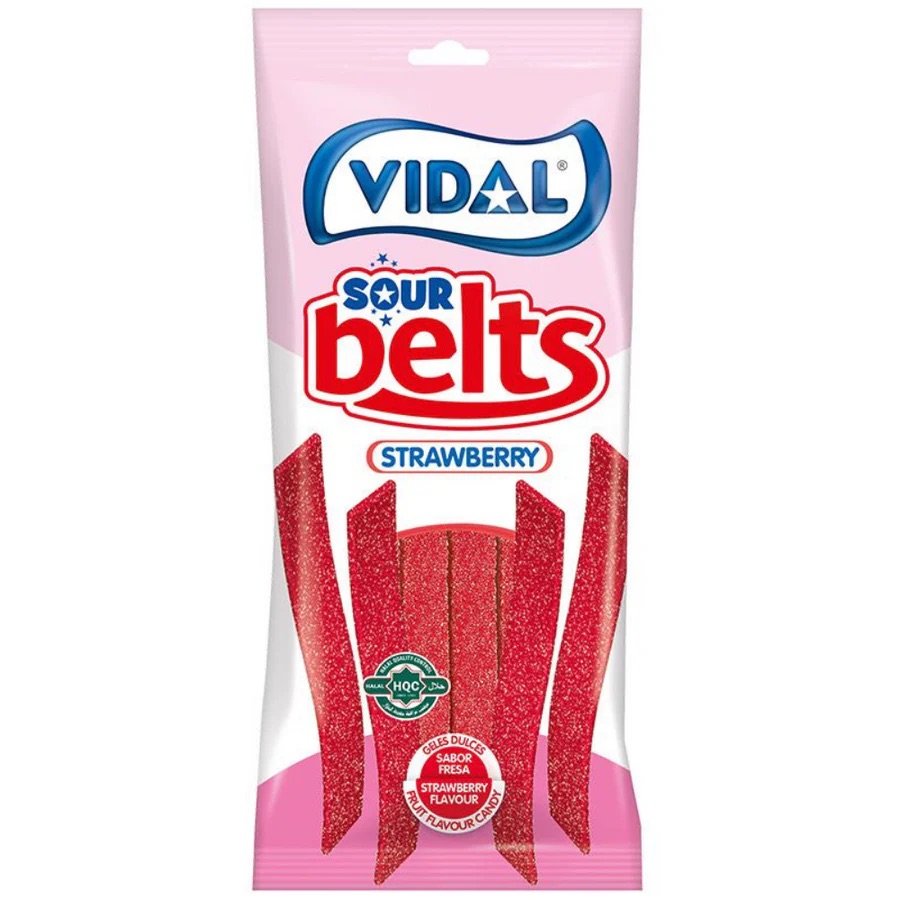 Vidal Sour Strawberry Belts 90 g