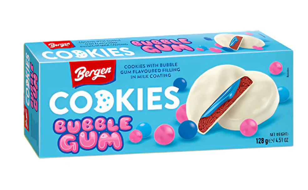 Bergen bubble Gum Cookies 128 g
