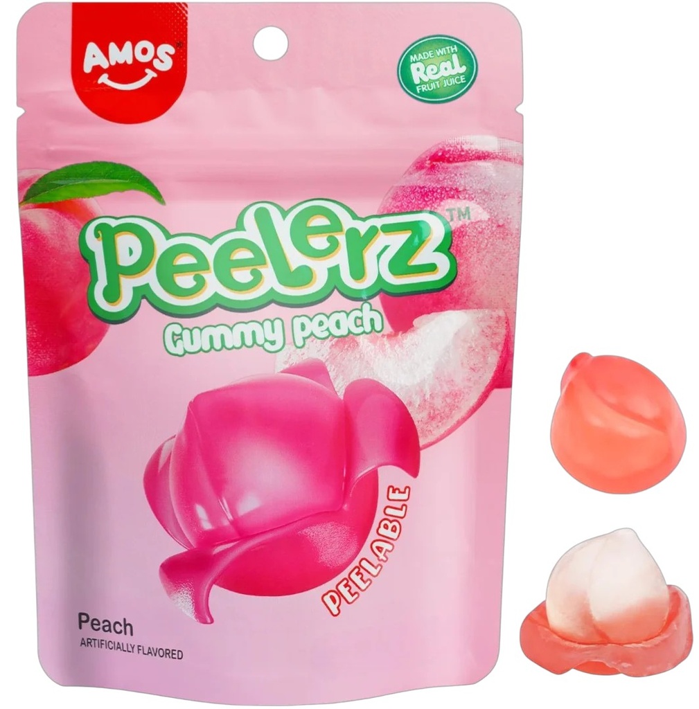 Amos Peelerz Gummy Peach Candy 65 g